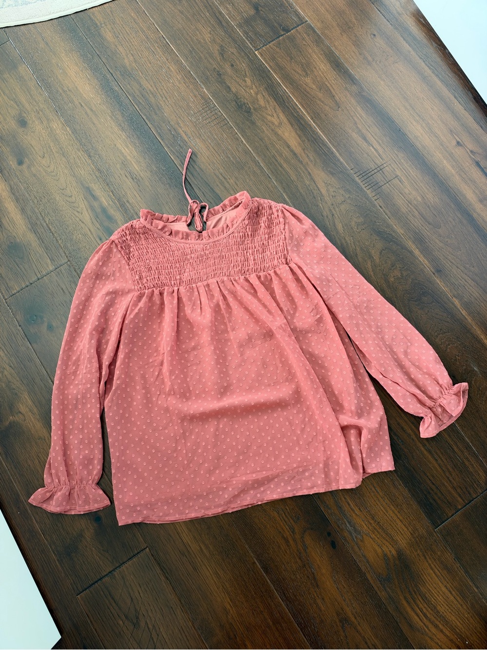 Pink Polka Dot Blouse Like New